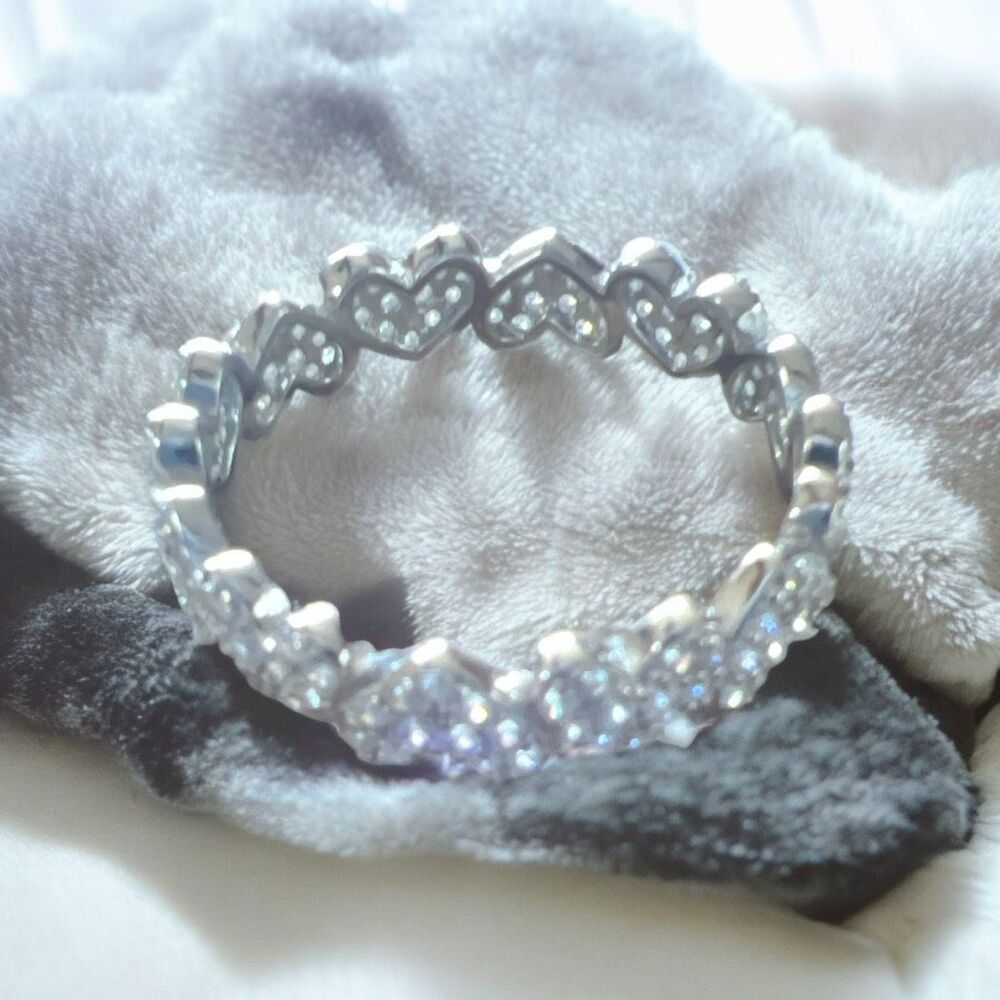 Sterling Silver Upside Down Tiny Heart Ring Size 7 - image 1